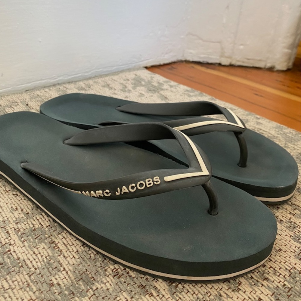 Marc Jacobs Flip Flops - Blue Gray Color, Unisex